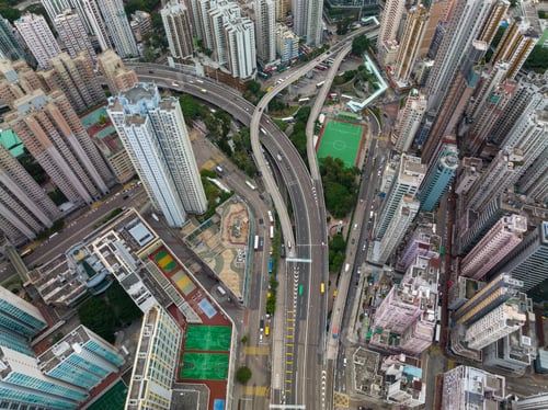 Preview: Sai Wan Ho, Hong Kong 22 November 2021: Top down view of Hong Kong city