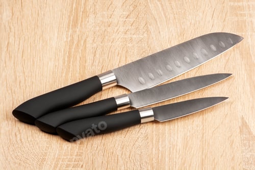 Preview: Set of steel kitchen knives