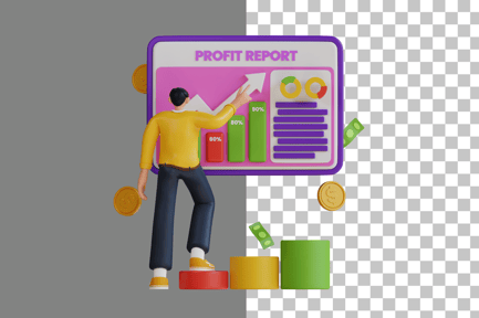 Preview: Financial Profit Report 3D Illustration