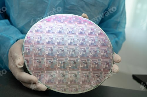 Preview: Silicon wafer for manufacturing semiconductor of integrated circuit.