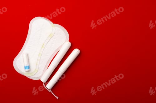 Preview: Female medical pad and tampon top view