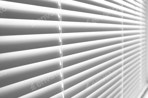 Preview: Closeup view of stylish horizontal window blinds