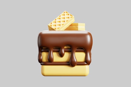 Preview: Waffle stack with chocolate sauce