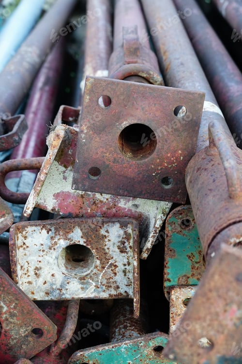 Preview: rusty metal pillars
