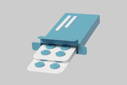 Preview: Abstract geometric object with blue and white elements.