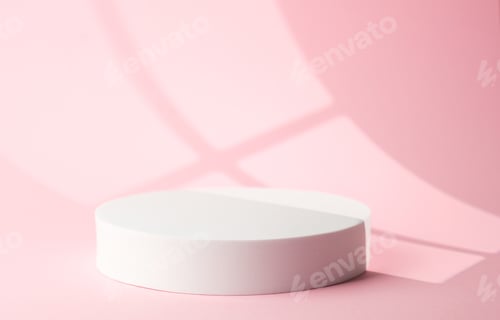 Preview: White circular podium in pastel light background