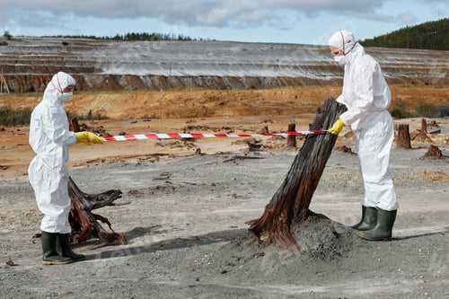 Preview: Environmental workers using warning tape