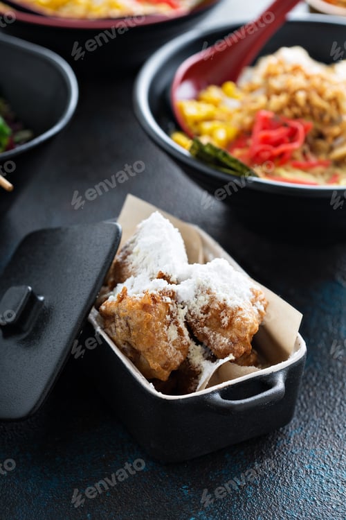 Preview: Asian style fried donuts with powdered sugar
