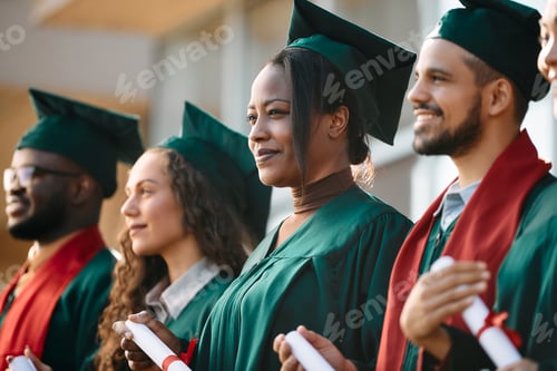 Preview: Proud graduate students during the ceremony at the university.