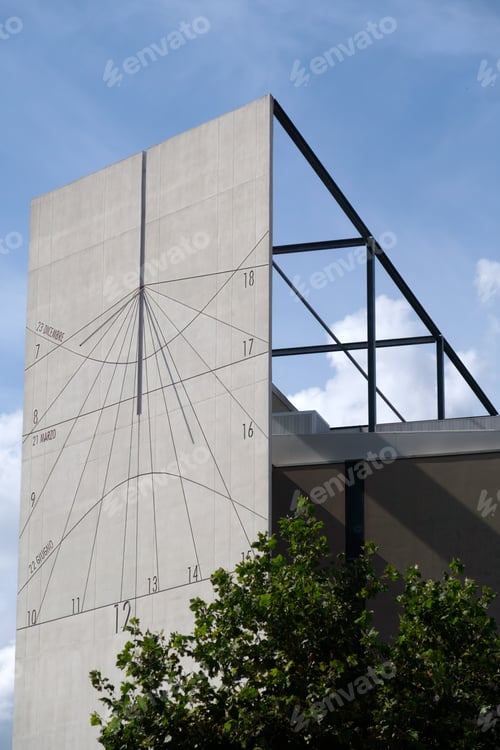 Preview: Modern residential buildings at Portello park in Milan, italy. Sundial