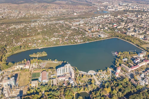 Preview: Aerial view of Ivano-Frankivsk city, Ukraine.
