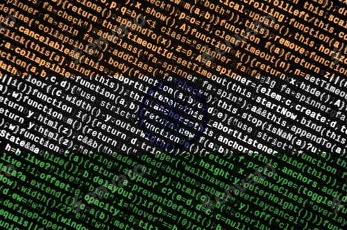 Preview: India flag is depicted on the screen with the program code