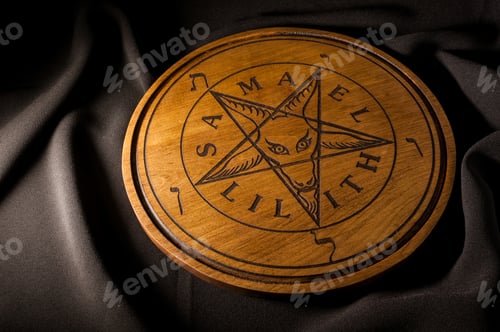 Preview: Ouija Board, yellow on a black background