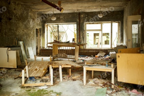 Preview: Broken, destroyd, abandoned kindergarten in Chernobyl Exclusion Zone
