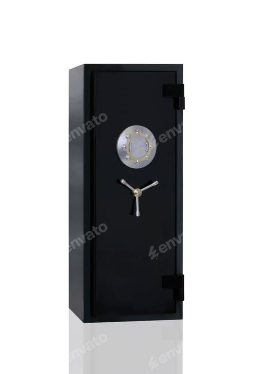 Preview: Locked Metal safe isolated
