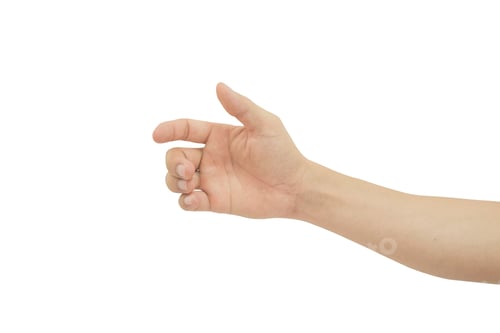 Preview: Young man hand gesture isolated on white background included clipping path.