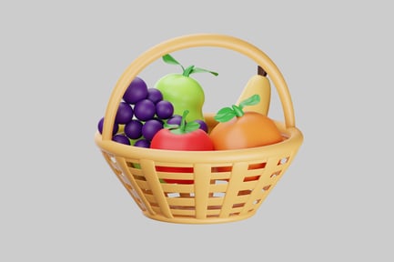 Preview: Fruit basket with colorful fruits