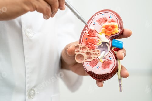 Preview: Kidney disease, Chronic kidney disease ckd, Doctor hold model to study and treat in hospital.