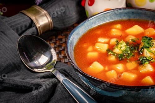 Preview: Tomato soup with noodles.