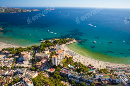 Preview: Aerial view of Paguera and coast, Majorca, Spain