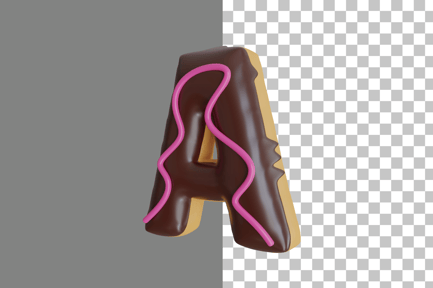 Preview: Donut Letter A 3D Icon