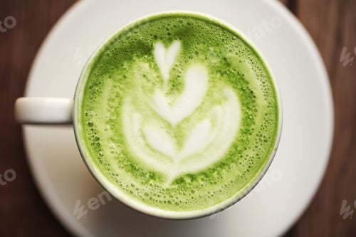 Preview: Cup of green tea matcha latte