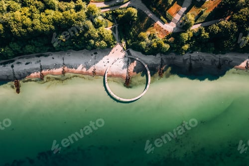Preview: Aerial Drone Shot of the Famous Infinite Bridge in Aarhus, Denmark