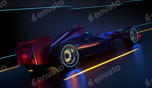 Preview: Race Car speeding along a futuristic tunnel