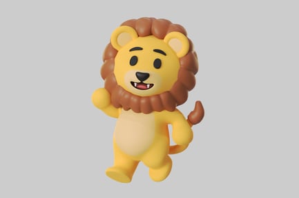 Preview: Cartoonish yellow lion character