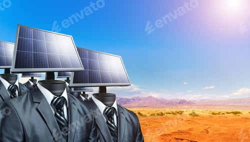 Preview: Men In Suits With Solar Panels Instead Of A Head