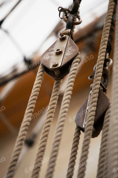 Preview: Close up of rigging on ship