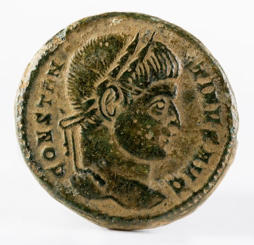 Preview: Ancient Roman copper coin of Emperor Constantinus I Magnus