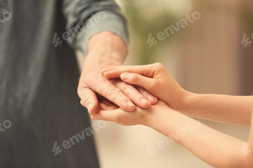 Preview: People, care and support. Giving helping hand concept