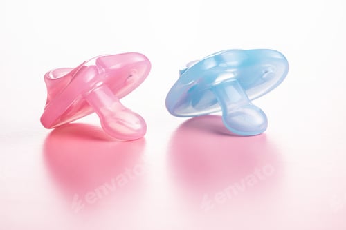 Preview: Silicone pacifier. Pink baby pacifier.