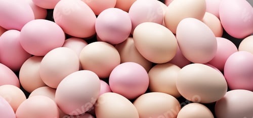 Preview: Easter eggs painted in pastel colors background