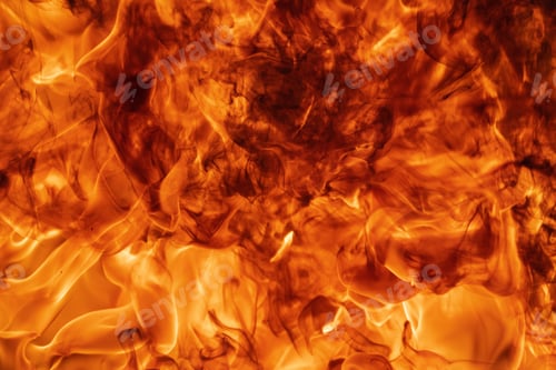 Preview: Blaze Red Fire Natural Texture. Dangerous Firestorm Abstract Background