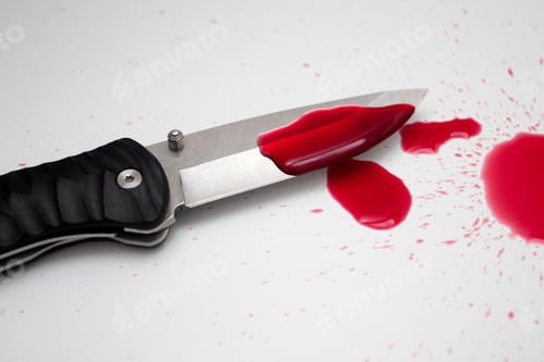 Preview: Drops of blood on a folding knife
