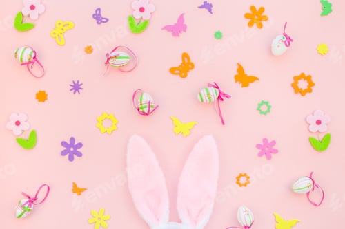 Preview: Creative Easter flat lay composition