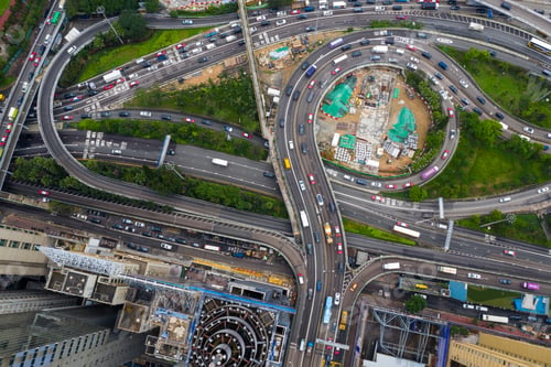 Preview: Causeway Bay, Hong Kong 07 May 2019: Top view of Hong Kong city