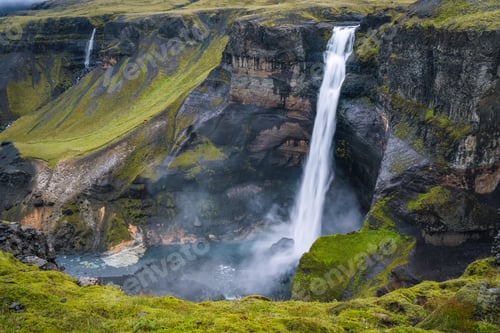 Preview: Haifoss waterfall in Iceland - one of the highest waterfall in Iceland, popular tourist destination