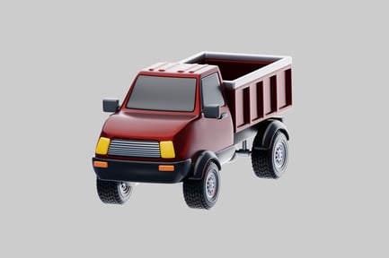 Preview: Red pickup truck with a large bed