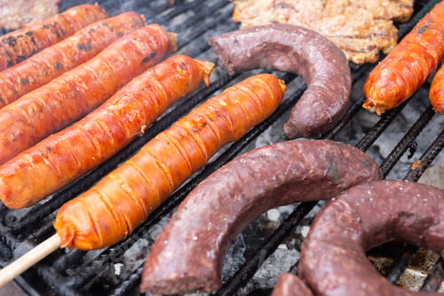 Preview: Colombian barbecue, typical food of Colombia, close-up image