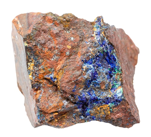 Preview: raw zarinite mineral isolated on white