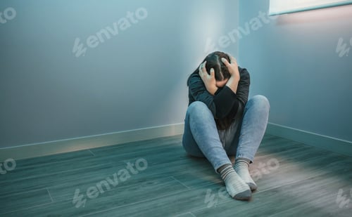 Preview: Unrecognizable woman with mental disorder and suicidal thoughts
