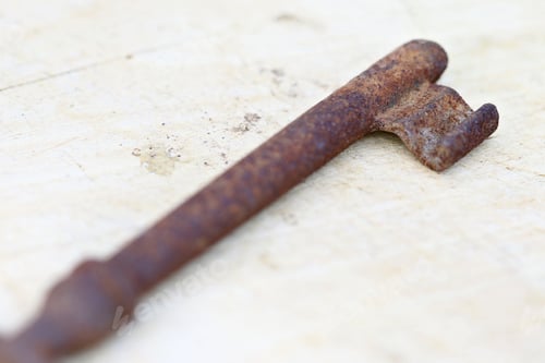 Preview: Macro image of an old rusty keys - shallow depth of field