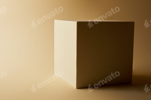 Preview: close-up shot of cube on beige surface