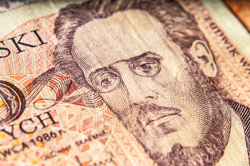 Preview: Portrait of Ludwig Warynski on an old polish zloty banknote background