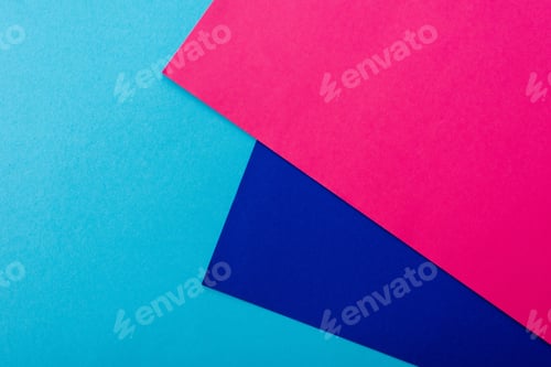 Preview: abstract geometric background with pink, blue paper