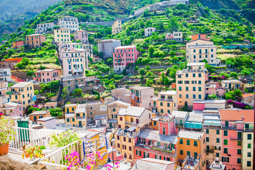Preview: View on architecture of Manarola village. Manarola is one of the most popular old village in Cinque
