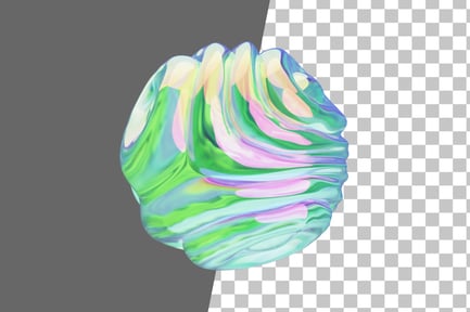 Preview: Wavy Ball Chrome 3D Icon